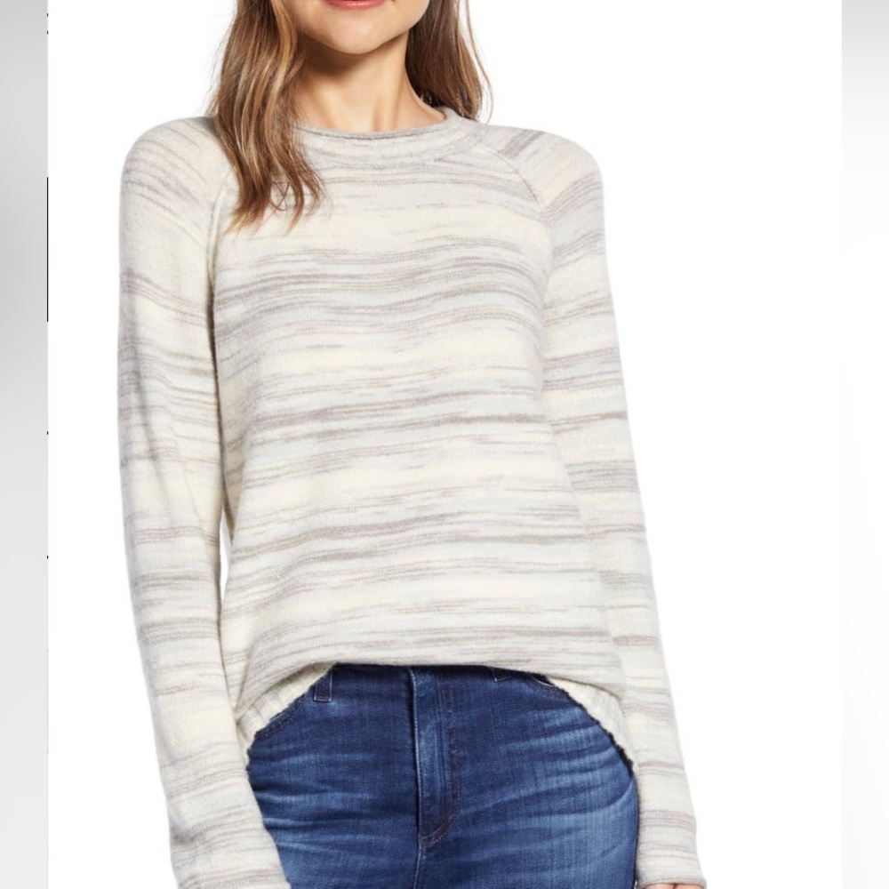 Caslon grey and white neck sweater